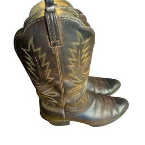 Ariat Women Bright light western Leather Dark Brown Boots country core Pre-owned